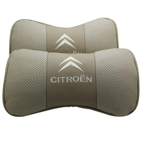 LDBKFD Autokopfkissen für Citroen DS 7 Crossback 2018 2020-2023 2024, Auto Kopfstütze Kissen Autokopfkissen für Das Autofahren mit Verstellbaren Trägern,Beige von LDBKFD