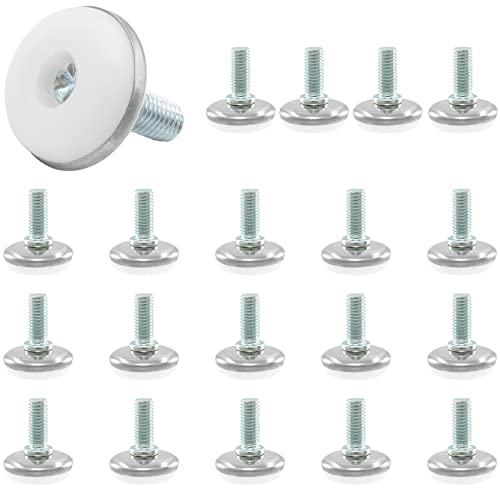 LDEXIN 20 Stück M8 Gewinde Möbelnivellierfüße M8 Tischnivellierfüße verstellbare Nivellierfüße zum Anschrauben Möbelgleiter Nivellierung für Stühle, Tische, Schränke, M8 x 20 mm Gewindestange von LDEXIN