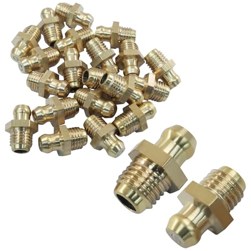 LDEXIN Hydraulisches Schmiernippel-Sortiment, M8, Messing, 8 mm x 1 mm, Außengewinde, Zerk-Nippel, Düsenverschraubungen für Bagger, 20 Stück LDEXIN Hydraulisches Schmiernippel-Sortiment, M8, Messing, 8 mm x 1 mm, Außengewinde, Zerk-Nippel, Düsenverschraubungen für Bagger, 20 Stück von LDEXIN