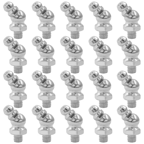 LDEXIN M6 45-Grad-Fettverschraubung, Silber, M6 x 1 mm, Außengewinde, Zerk-Nippel-Düsenverschraubungen, 20 Stück LDEXIN M6 45-Grad-Fettverschraubung, Silber, M6 x 1 mm, Außengewinde, Zerk-Nippel-Düsenverschraubungen, 20 Stück von LDEXIN