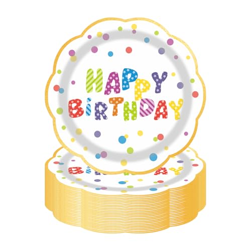 LDFDRT 50pcs Partygeschirr Geburtstag Pappteller,18cm Partyteller Papier Party Geschirr Deko zum Hochzeit Garten Party (Regenbogen Geburtstag) von LDFDRT