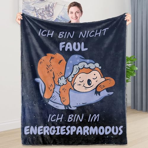 Faultier Decke Geschenk für Tochter, Kuscheldecke Flauschig An Meinen Sohn, Super Weich Warme Personalisierte Deutsch Decke Beste Geburtstag, Weihnachten Geschenke Wohndecke von LDFHOIN