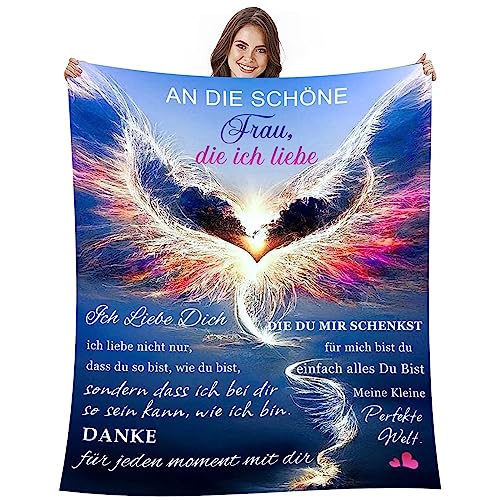 Kuscheldecke Geschenk für Frau, extra weich & warm Flauschige Decke Flanell An Meine Frau Von Ehemann Hochzeitstag Geschenke Geburtstagsgeschenk Ich Liebe Dich Geschenke 150x220cm von LDFHOIN