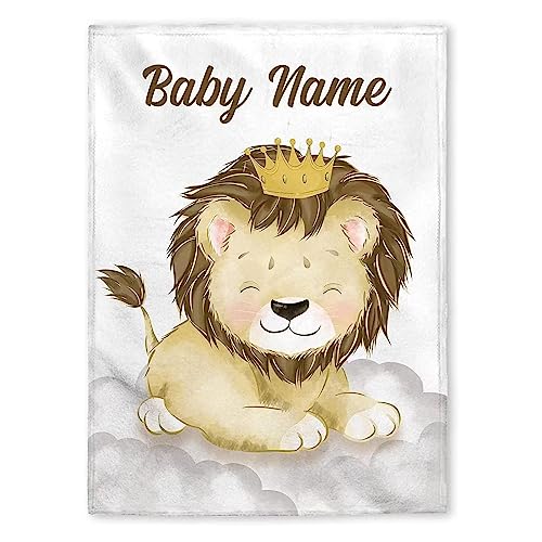 LDFHOIN Babydecke mit Namen und Datum Flanell personalisierte kuscheldecke Baby Geschenke Geburt 70 x 100 cm (75 x 100 cm + Personalisierung) von LDFHOIN