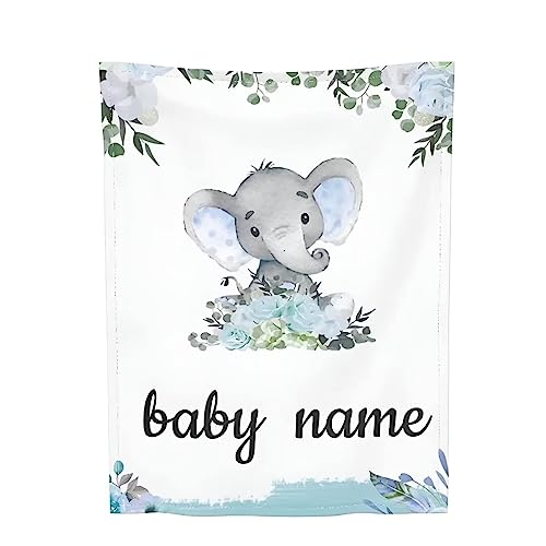 LDFHOIN Babydecke mit Namen und Datum Flanell personalisierte kuscheldecke Baby Geschenke Geburt 70 x 100 cm (75 x 100 cm + Personalisierung) von LDFHOIN