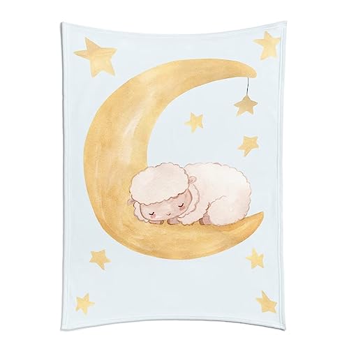 LDFHOIN Babydecke mit Namen und Datum Flanell personalisierte kuscheldecke Baby Geschenke Geburt 70 x 100 cm (75 x 100 cm + Personalisierung) von LDFHOIN