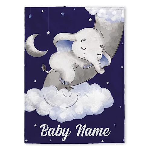 LDFHOIN Babydecke mit Namen und Datum Flanell personalisierte kuscheldecke Baby Geschenke Geburt 70 x 100 cm (75 x 100 cm + Personalisierung) von LDFHOIN