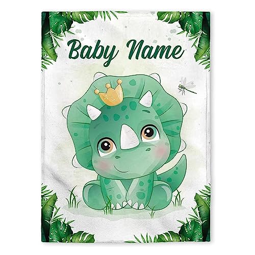 LDFHOIN Babydecke mit Namen und Datum Flanell personalisierte kuscheldecke Baby Geschenke Geburt 70 x 100 cm (75 x 100 cm + Personalisierung) von LDFHOIN