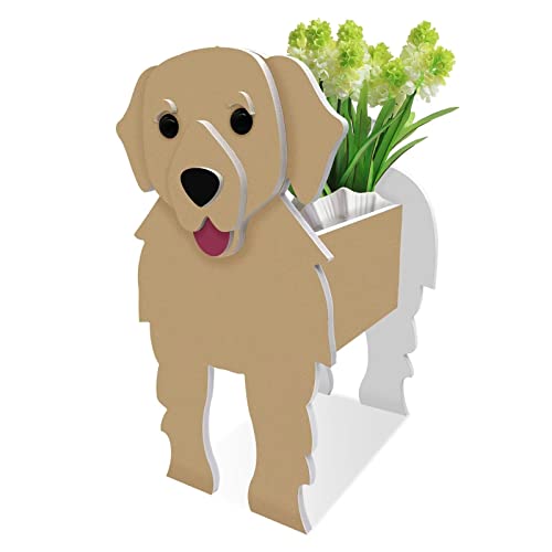 LDFHOIN Blumentopf Hund, Übertopf mit niedlichem Hund, Haustier Hunde-Pflanztöpfe, 3D Blumentopf Pflanzen Aufbewahrungsbehälter In Tierform, Gartentöpfe Für Innen/außengarten von LDFHOIN