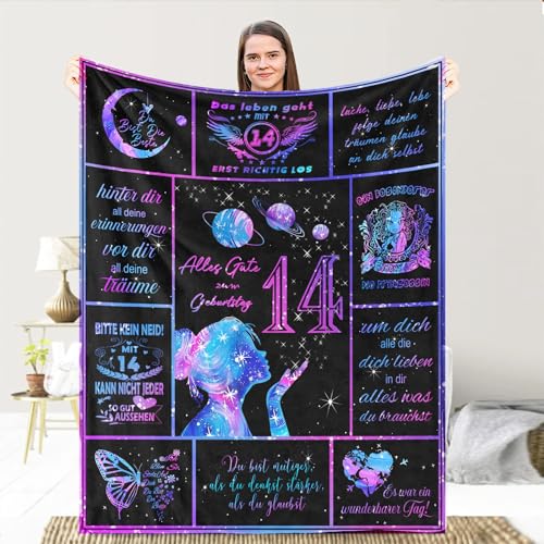 LDFHOIN Geburtstag 14. Geschenke Kuscheldecke für Meine Tochter, An Meine Tochter Personalisierte Decke von Mama und Papa, Eltern für Tochter Deutsche Nachricht Briefdecke 140x180cm LDFHOIN Geburtstag 14. Geschenke Kuscheldecke für Meine Tochter, An Meine Tochter Personalisierte Decke von Mama und Papa, Eltern für Tochter Deutsche Nachricht Briefdecke 140x180cm von LDFHOIN
