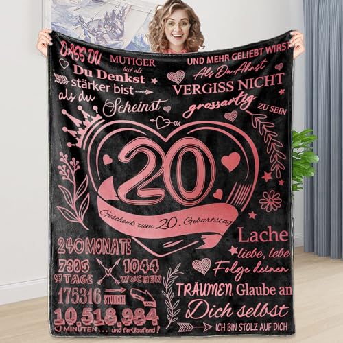 LDFHOIN Kuscheldecke Geschenke 20. Geburtstag Für Tochter, An Meine Tochter Decke, Personalisierte Flauschige Decke Flanell Brief Decke Deutsch Geschenke Für Geburtstag 150x200cm von LDFHOIN