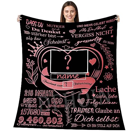 LDFHOIN Personalisierte Geburtstag Geschenke Kuscheldecke für Meine Tochter, Positive Ermutigung An Meine Tochter Personalisierte Decke von Eltern Superweiche Nachricht Brief Decke (Alter+Name) von LDFHOIN