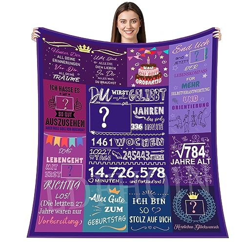 LDFHOIN Personalisierte Geburtstag Geschenke Kuscheldecke für Meine Tochter, Positive Ermutigung An Meine Tochter Personalisierte Decke von Eltern Superweiche Nachricht Brief Decke (Alter+Name) von LDFHOIN