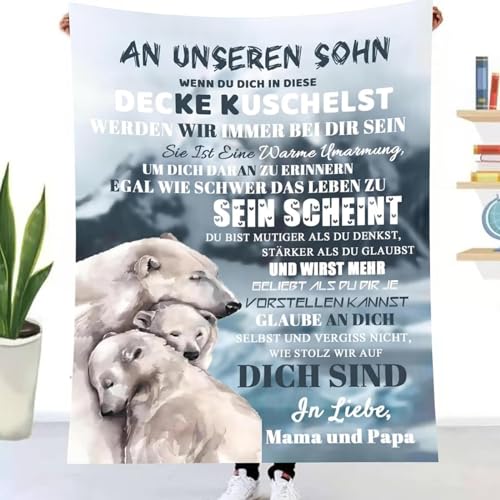 LDFHOIN Personalisierte Kuscheldecke An Unseren Tochter von Eltern, Geburtstagsgeschenk Decke für Tochter, Super Weiche Flanelldecke Briefdecke von Mama und Papa für 18. Geburtstag Mädchen von LDFHOIN