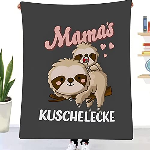 LDFHOIN Personalisierte Kuscheldecke Geschenke für Mama Super Weiche Decke An Mama Geschenk zum Faultier Muster Flanelldecke für Mama Beste Geschenkideen Sofadecke von LDFHOIN