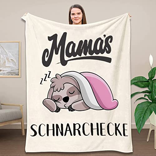 LDFHOIN Mama Faultier Kuscheldecke Geschenke für Mama, Faultier Decke von Tochter und Sohn, Mama's SCHNARCHECKE Personalisierte Decke für Frauen Muttertag Geburtstag (150 x 220cm) von LDFHOIN