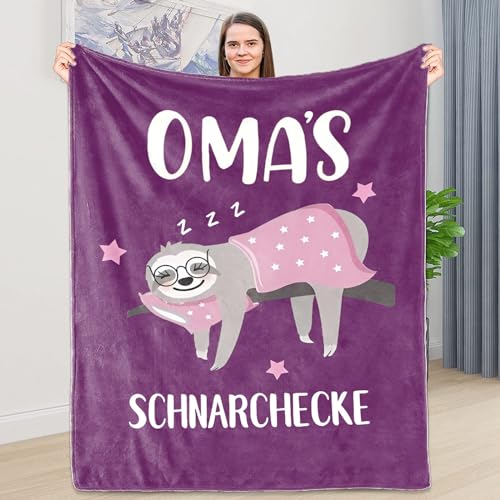 Lustige Faultier Decke Geschenk für Oma, Kuscheldecke Flauschig An Meine Oma, Super Weich Warme Personalisierte Deutsch Decke Beste Geburtstag, Weihnachten Geschenke Wohndecke von LDFHOIN