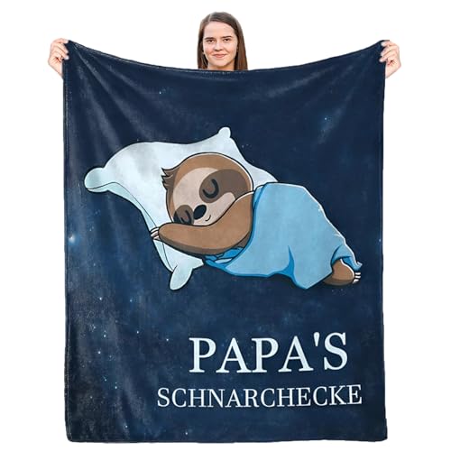 Lustige Faultier Decke Geschenk für Papa, Kuscheldecke Flauschig An Meinen Papa, Super Weich Warme Personalisierte Deutsch Decke Beste Geburtstag, Weihnachten Geschenke Wohndecke von LDFHOIN