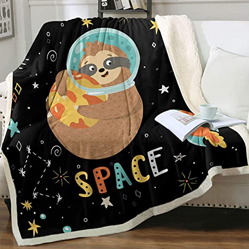 Süßes Faultier 150x200cm Sherpa Decke, Warme Cartoon Faultier Kuscheldecke, Flauschige Wohndecke, Decke Für Couch Bunte Geschenk Für Frauen Kinder von LDFHOIN