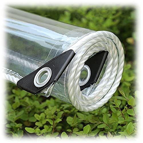 LDFZ Transparente Wasserdicht PVC Plane 1.2m X 1.6m, 0,3 MM Schwere Beanspruchung Wetterfeste Schutzplane Strapazierfähige Vordächer Faltbar, 400 G/M² Abdeckplane Bauplane Kunststoffplane Abdeckfolie von LDFZ