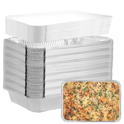 LDHHYH 100 Stück Aluschalen mit Deckel 850ml Alu Grillschalen mit Deckel, Aluschalen Grillschalen Aluminium Einweg Fettauffangschalen Gasgrill für Backen Braten Kochen-21.3x14.3x4.3cm LDHHYH 100 Stück Aluschalen mit Deckel 850ml Alu Grillschalen mit Deckel, Aluschalen Grillschalen Aluminium Einweg Fettauffangschalen Gasgrill für Backen Braten Kochen-21.3x14.3x4.3cm von LDHHYH