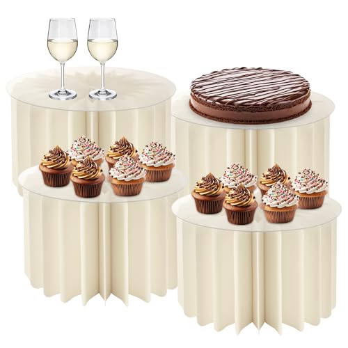 LDHHYH Buffet-Erhöhungen, 20,3 cm Höhe, faltbarer Zylinderständer für Party mit Acryltellern, Lebensmittel-Display-Risers für Desserttisch, zylinderförmiger Sockelständer für Party-Events, Dekoration von LDHHYH