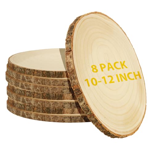 LDHHYH Große Holzscheiben für Tafelaufsätze, 25,4 - 27,9 cm, 8 Stück, runde Holzscheiben für Tischdekoration, Holz-Mittelstücke für Tische, rustikale Holzkreise für Bastelarbeiten und LDHHYH Große Holzscheiben für Tafelaufsätze, 25,4 - 27,9 cm, 8 Stück, runde Holzscheiben für Tischdekoration, Holz-Mittelstücke für Tische, rustikale Holzkreise für Bastelarbeiten und von LDHHYH