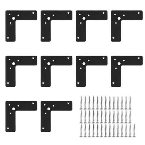 LDHHYH L-förmige Klammern, flache L-förmige Reparaturplatte, Gelenkhalterung, robuste Edelstahl-Winkelverbinder für Möbel, Regalträger (100 x 100 x 32 mm), 20 Stück von LDHHYH