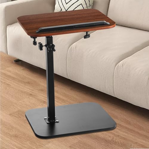 LDHHYH Sofatablett Tisch für Couch, 360° drehbar, höhenverstellbar, C-förmiger Beistelltisch, TV-Tablett, Snack-Beistelltisch zum Essen auf Couch, Schlafzimmer oder Wohnzimmer, 45,7 - 83 cm Höhe von LDHHYH