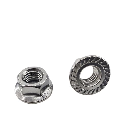 1/25 Stück M3 M4 M5 M6 M8 M10 M12 M14 M16 201/304/316 Edelstahl Sechskant Sechskantkopf gezackte Spinlock-Flansch-Sicherungsmutter(1pc M16) von LDHNFBYV