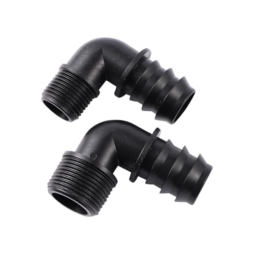 10 Stücke DN25 1/2 "3/4" Außengewinde PE-Rohr 3-Wege-Winkelstück Gerade Barb-Anschluss Schlauchverbindungen(DN25mm End Plug) von LDHNFBYV