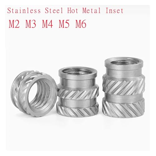 10 stücke Wärme Set Einsatz Muttern Weibliche Gewinde edelstahl Gerändelt Einsätze Mutter(Length 3mm,M2.5 (OD4mm) 10pc) von LDHNFBYV