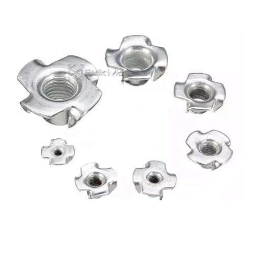 100 Teile/los M3 M4 M5 M6 M8 M10 Verdickt Stahl Vier Krallen Lautsprecher Mutter Blind Pronged Insert T-Mutter(M5) von LDHNFBYV