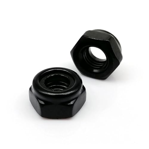 2/10/25 Stück M2 .5 M3 M4 M5 M6 M8 M10 M12 304 Edelstahloberfläche Schwarze Nylock-Kontermutter(M10 2pcs) von LDHNFBYV