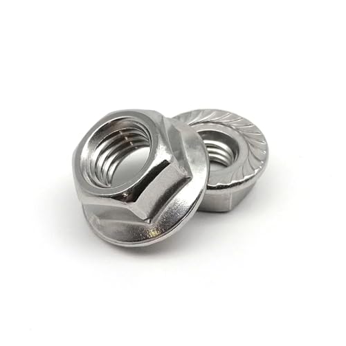2/10XReverse Gegenüber Linksgewinde 304 A2 Edelstahl Sechskant Sechskant Gezähnt Lock Spinlock Flanschmutter(10pcs M8) von LDHNFBYV