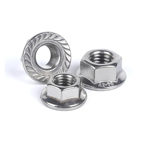 2/25XStainless Stahl Hexagon Hex Kopf Gezackten Spinlock Flansch Mutter Kontermutter Kontermutter(M4 20pcs) von LDHNFBYV