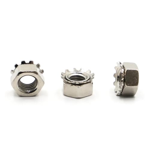 2-5-10 Stück Kohlenstoffstahl K-Typ Mutter M3 M4 M5 M6 M8 M10 Sechskant-Zahnscheiben(M6 10pcs) von LDHNFBYV