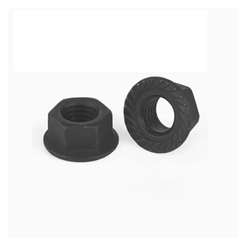 2–5 Stück M8 x 1,0 M10 x 1, M10 x 1,25 M12 x 1, M12 x 1,5 M14 x 1. Schwarzer Kohlenstoffstahl, Feingewinde, Sechskant-Flanschmutter(M12x1.5 5pcs) von LDHNFBYV