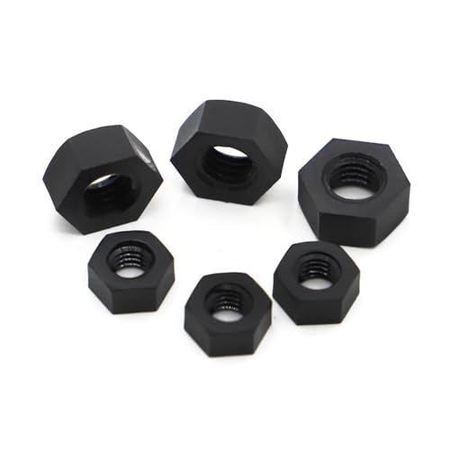 20 Stück Nylon-Sechskantmuttern M2 M2.5 M3 M4 M5 M6 M8 M10 M12 Schwarz PA66 Kunststoff(M3 50pcs) von LDHNFBYV