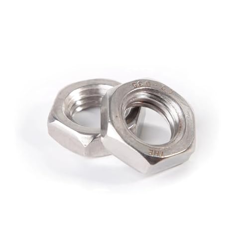 304/316 Edelstahl Sechskantmutter Dünne Mutter M6 M8 M10 M12 M14 M16 M20 M24 Flache Sechskant-Kontermutter(316 stainless steel,20pcs M6) von LDHNFBYV
