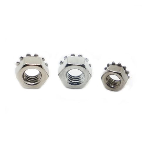 304 Edelstahl/Verzinkt K Nut Lock Multi-Getriebe Sechskantmutter M3 M4 M5 M6 M8(Galvanized Steel,M5 10pcs) von LDHNFBYV