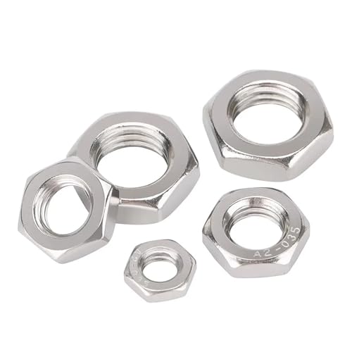 304 Edelstahl Feinzahn Dünne Muttern M5 M6 M8 M10 M12 M14 M16 M18 M20 M22 Feingewindesteigung Sechskantmuttern Steigung 1 1,25 1,5 mm(M16x1x8mm 5pcs) von LDHNFBYV