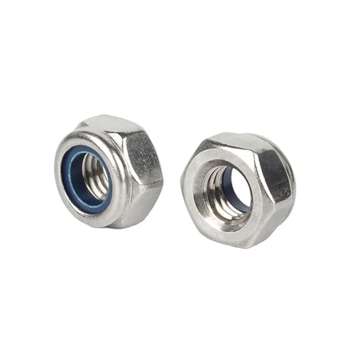 5/10/20/50 Stück M3 M4 M5 M6 M8 M10 M12 Kontermutter mit Linksgewinde, Edelstahl, rückwärtsdrehend, Sechskant, rutschfest(M12-5pcs) von LDHNFBYV