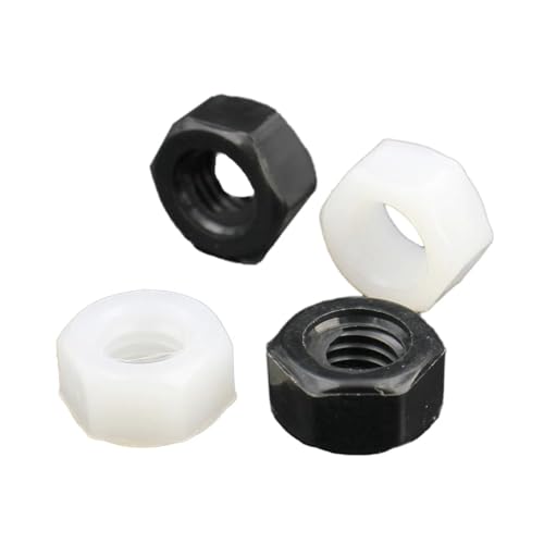 5-50pcsDIN934 Weiß oder Schwarz Kunststoff Nylon Hex Sechskantmutter(Black Color,M8 x25pcs) von LDHNFBYV