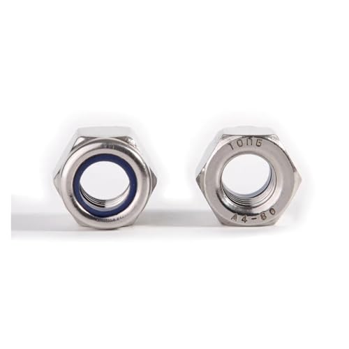 A4-80 316 Edelstahl Nylon Kontermutter Sechskant Nyloneinsatz Selbstsichernde Mutter(2pcs M24-3.0) von LDHNFBYV