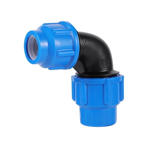Blauer Winkelstück PE-Kunststoff-Verbindungsstück-Rohrverbinder 90 Grad Reduzierung des Bewässerungsadapters 1 Stück(Type A) von LDHNFBYV