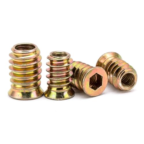 Kohlenstoffstahl Senkkopf Sechskant-Steckschlüssel-Antrieb Gewindeeinsatz Muttern M6 M8 M10(M10x25mm (10Pcs)) von LDHNFBYV