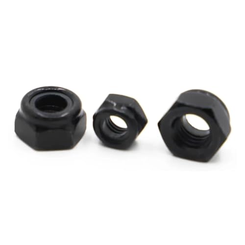M2 M2,5 M3 M4 M5 M6 M8 M10 M12 Schwarze Nylock-Kontermutter aus Kohlenstoffstahl DIN985(M2.5 20pcs) von LDHNFBYV