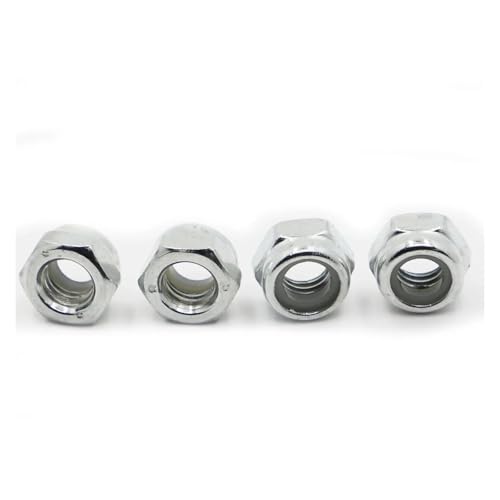 M2 M2.5 M3 M4 M5 M6 M8 M10 M12 M16 Kohlenstoffstahl Weiß verzinkt Sechskant-Nylon-Kontermutter(M5 20pcs) von LDHNFBYV