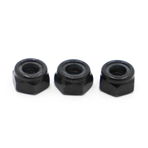 M2 M2.5 M3 M4 M5 M6 M8 M10 M12 M16 Schwarze Sechskant-Nylon-Kontermutter aus Kohlenstoffstahl(M2.5 20pcs) von LDHNFBYV
